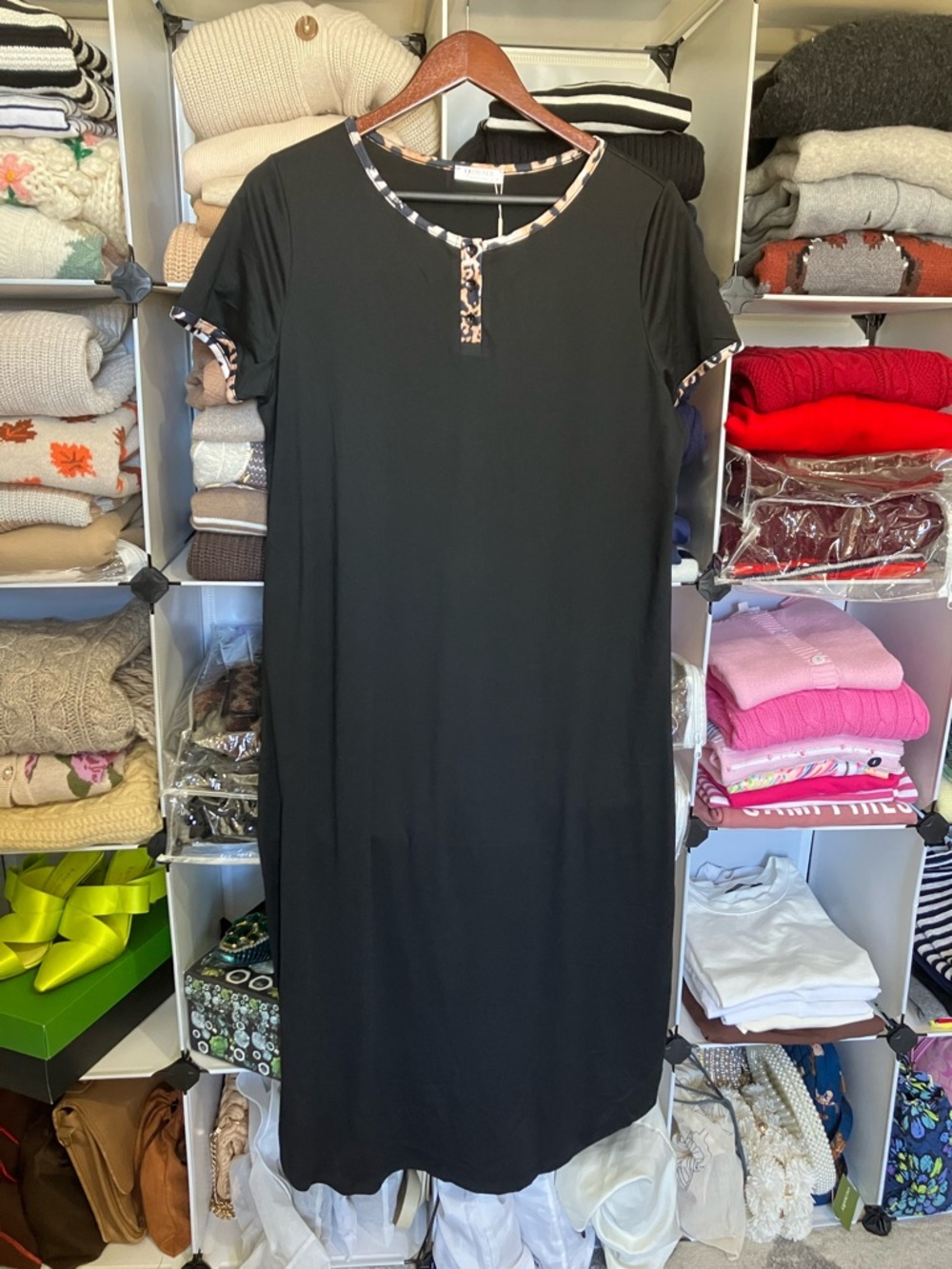 NWT Nightgown with Leopard Print Trim